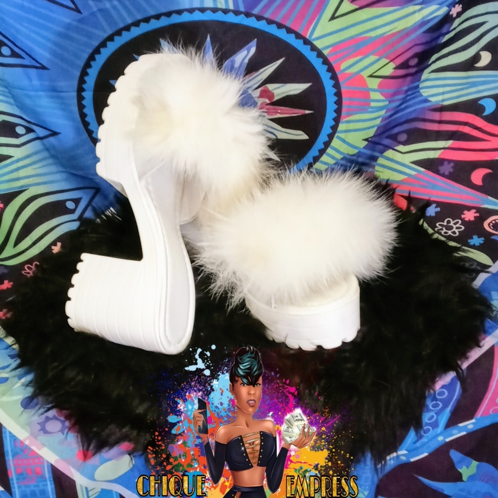 Fur Clog Heels